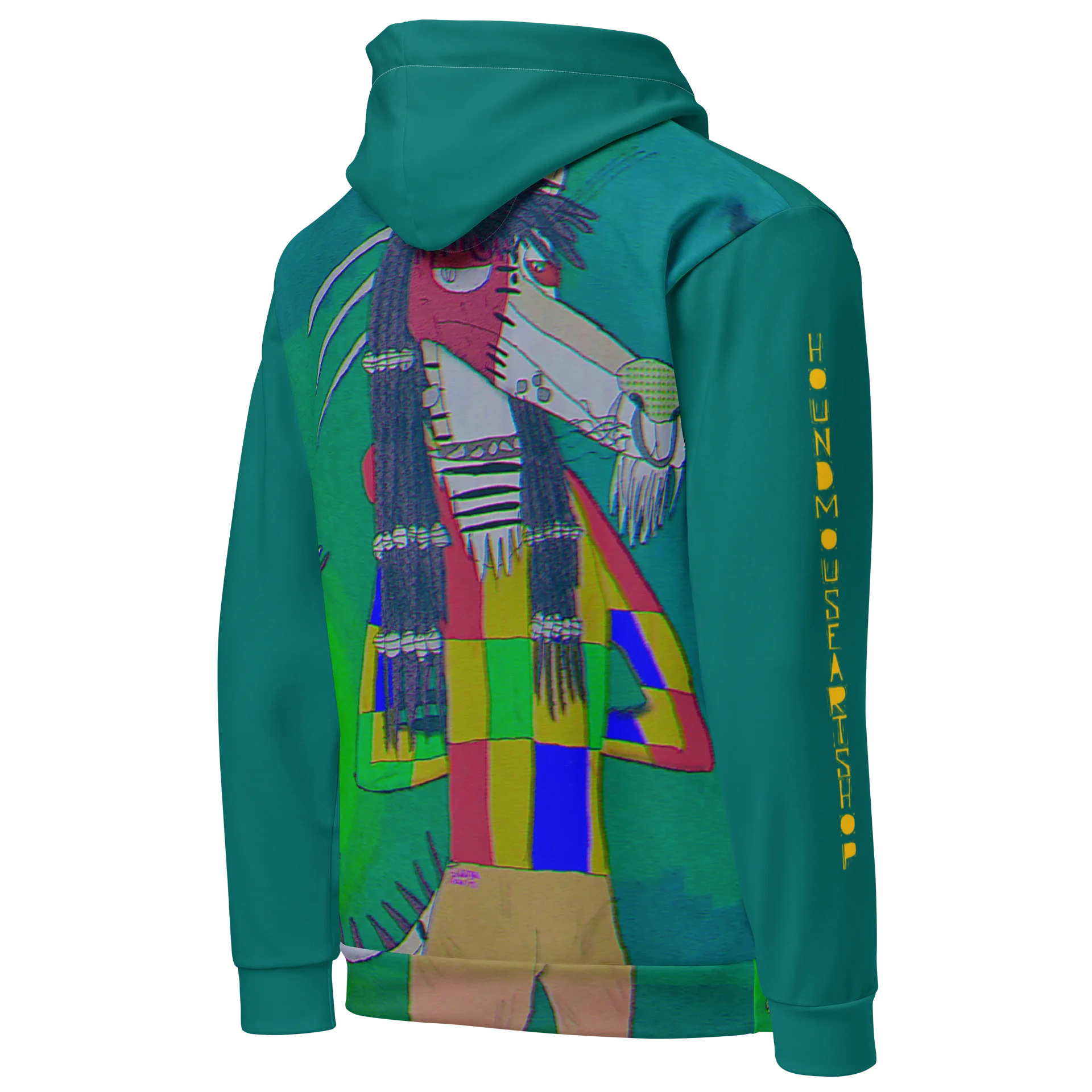 Maceo Thinks Calmly All-Over Print Recycled Unisex Hoodie product image (5)