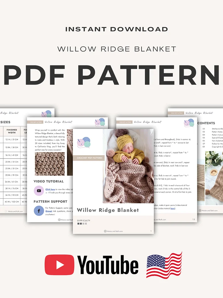 Willow Ridge Blanket Crochet Pattern product image (2)