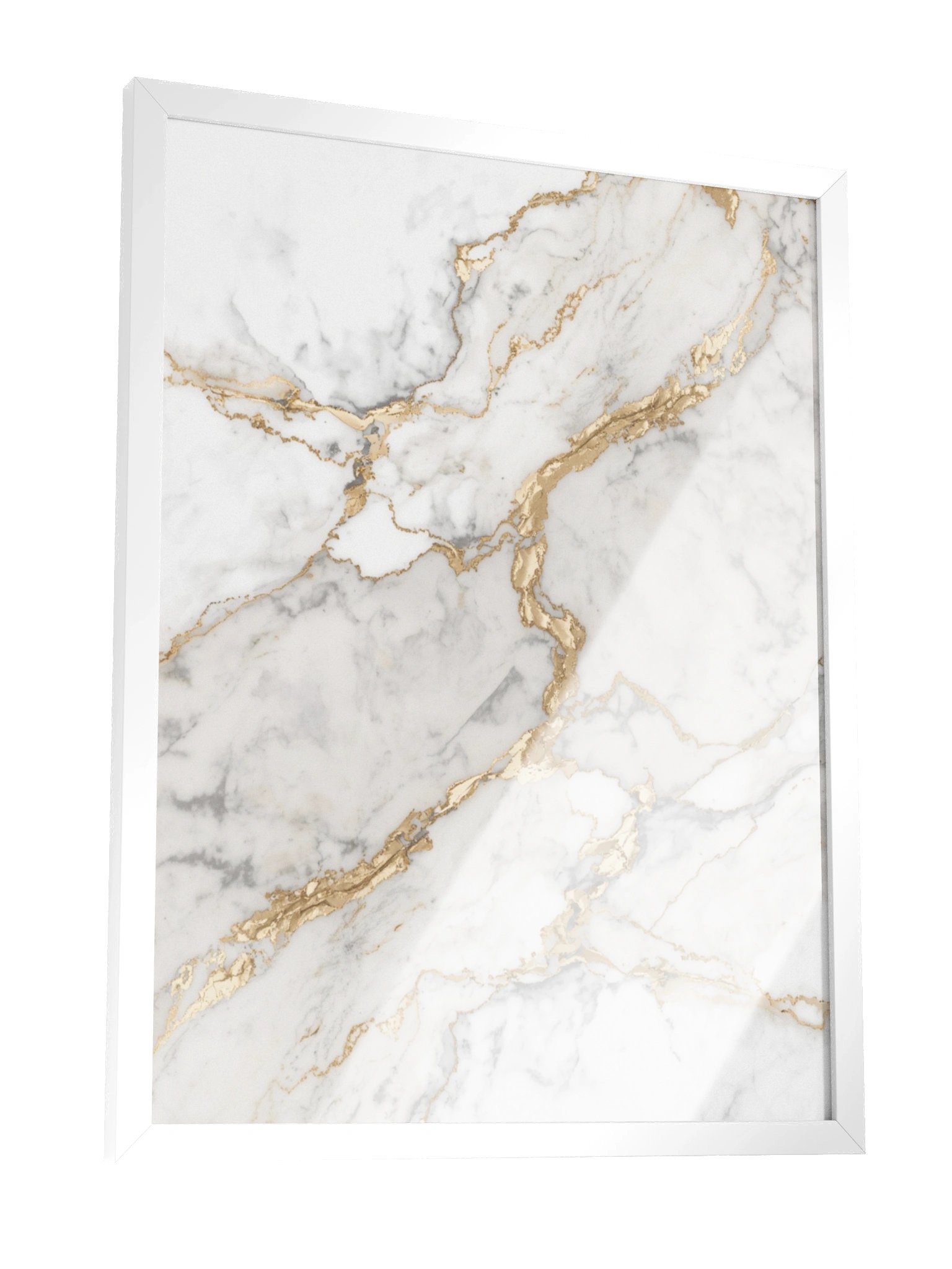 Golden Veins Marble Wall Art | Elegant White & Gold Abstract Decor-46×61 cm product image (7)