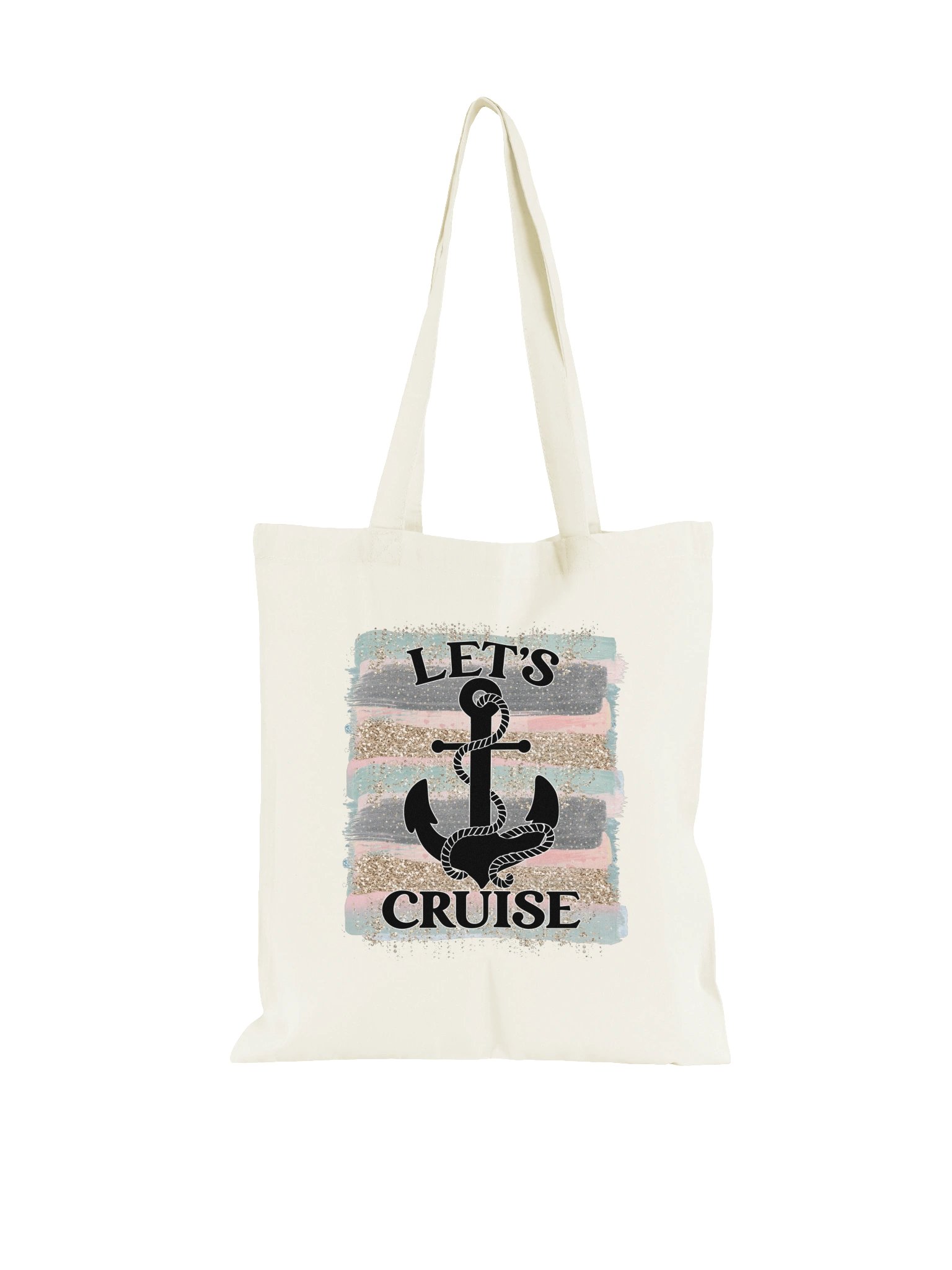 Let’s Cruise Tote Bag | Retro Anchor Cruise Vacation Bag product image (2)