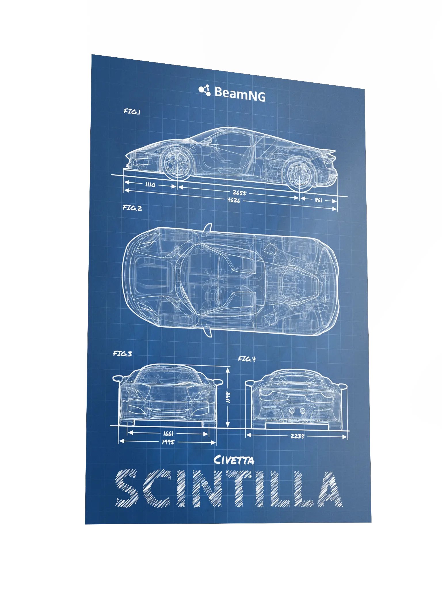 Civetta Scintilla Blueprint Poster product image (4)