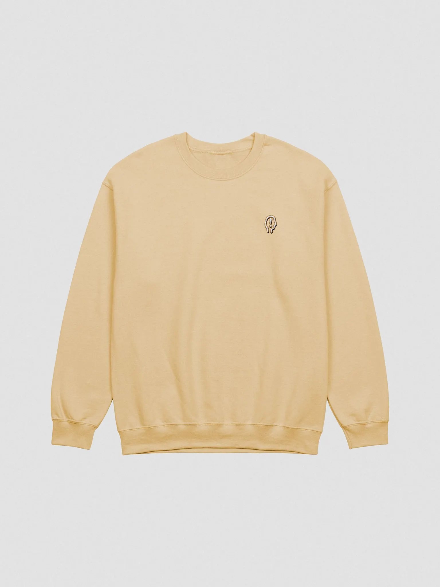 EXCLAIMING MENTALLY (L.C. brass and white design) embroidered crewneck product image (16)