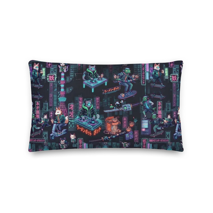 Urban Yōkai Neon Cyberpunk Decorative Throw Pillow product image (5)