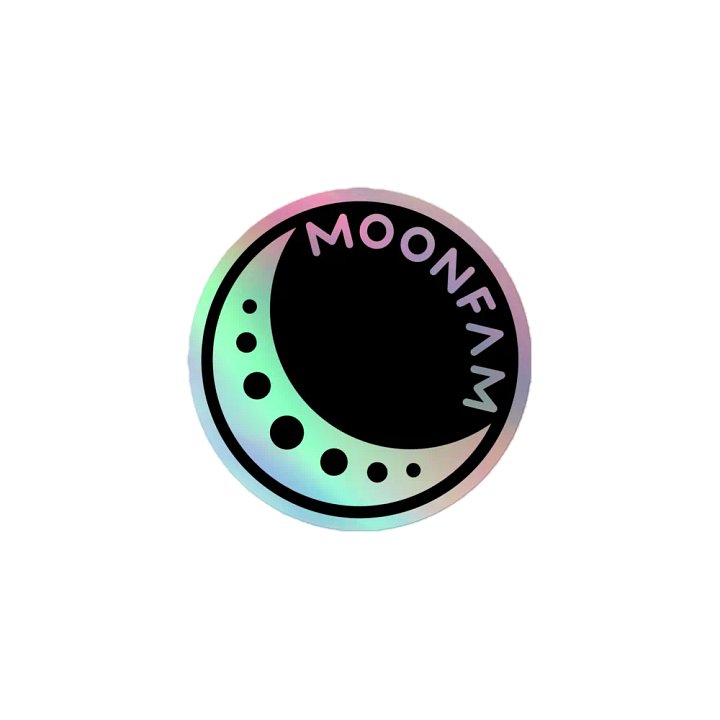 MoonFam 𝖑𝖔𝖌𝖔 holographic sticker product image (1)