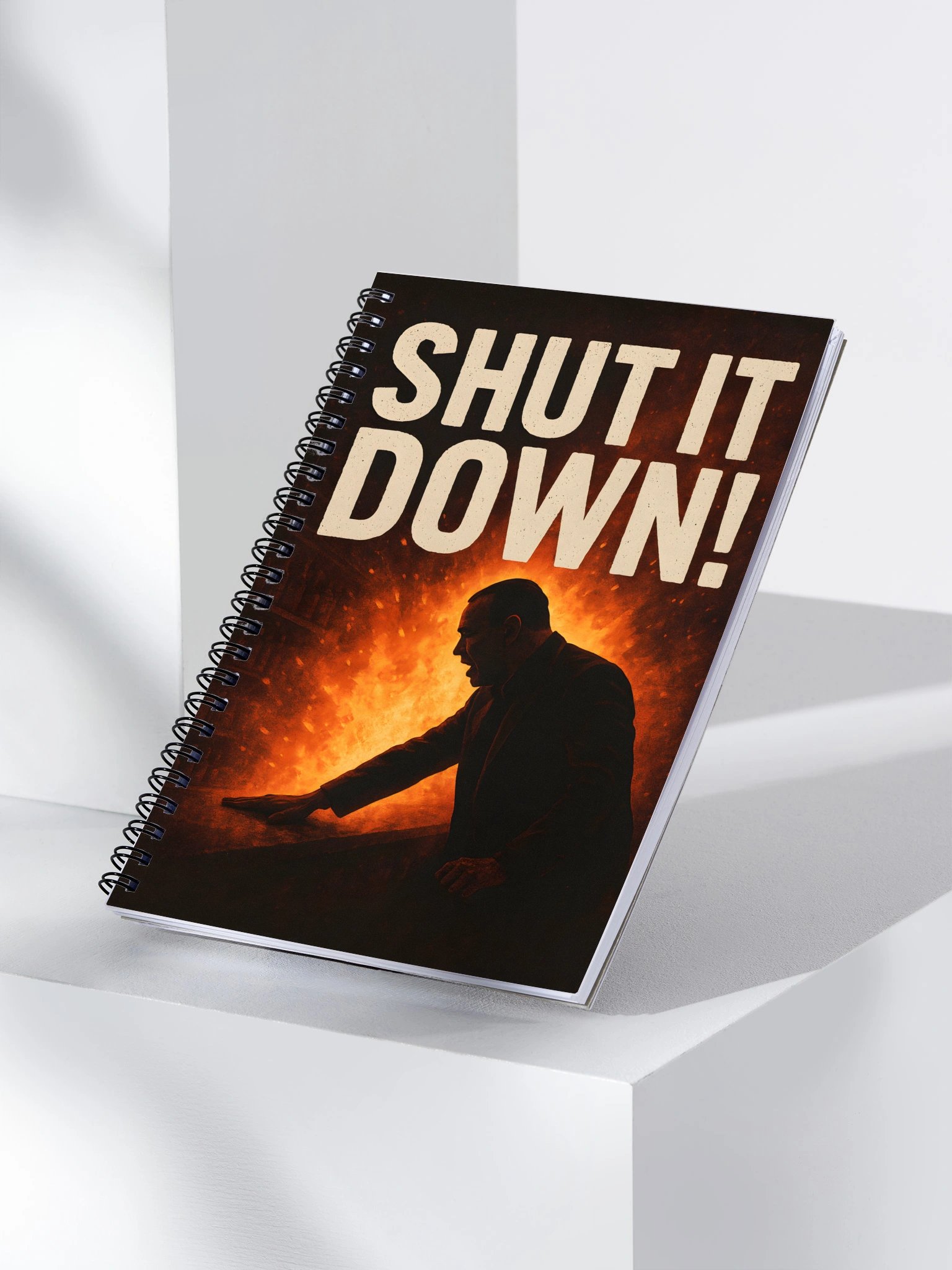 Shut It Down! Fiery Spiral Notebook product image (3)