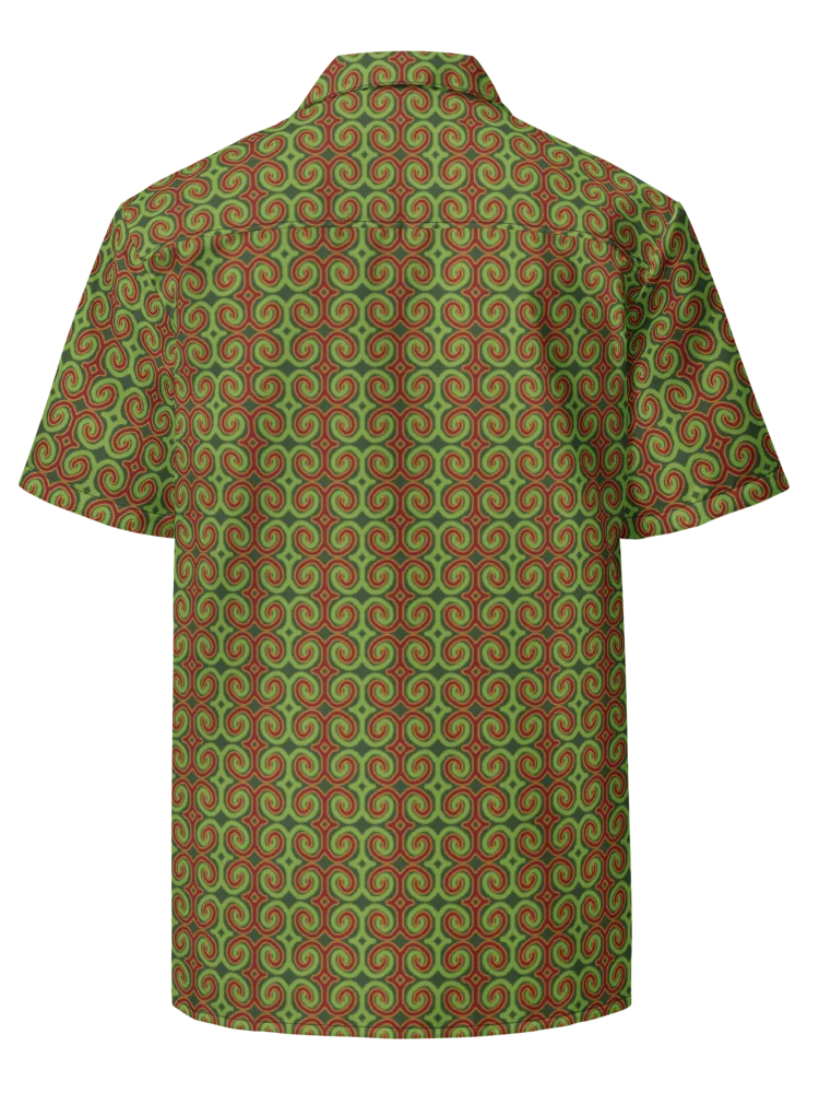 Red & Green Christmas Swirl Oversized Button-Down Shirt product image (2)