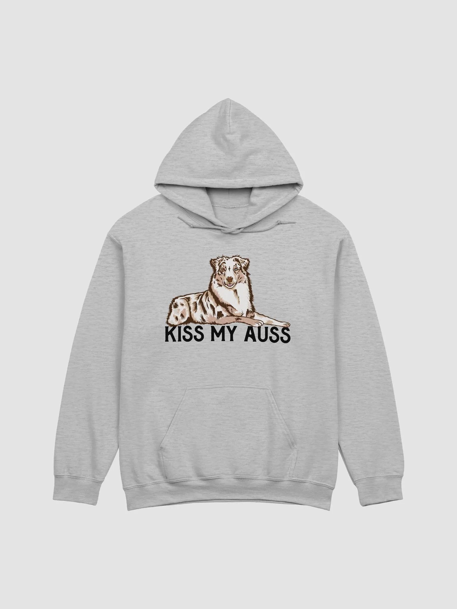 Kiss My Auss Hoodie | Hooded Sweatshirt for Australian Shepherd (Red Merle) Dog Owners product image (22)