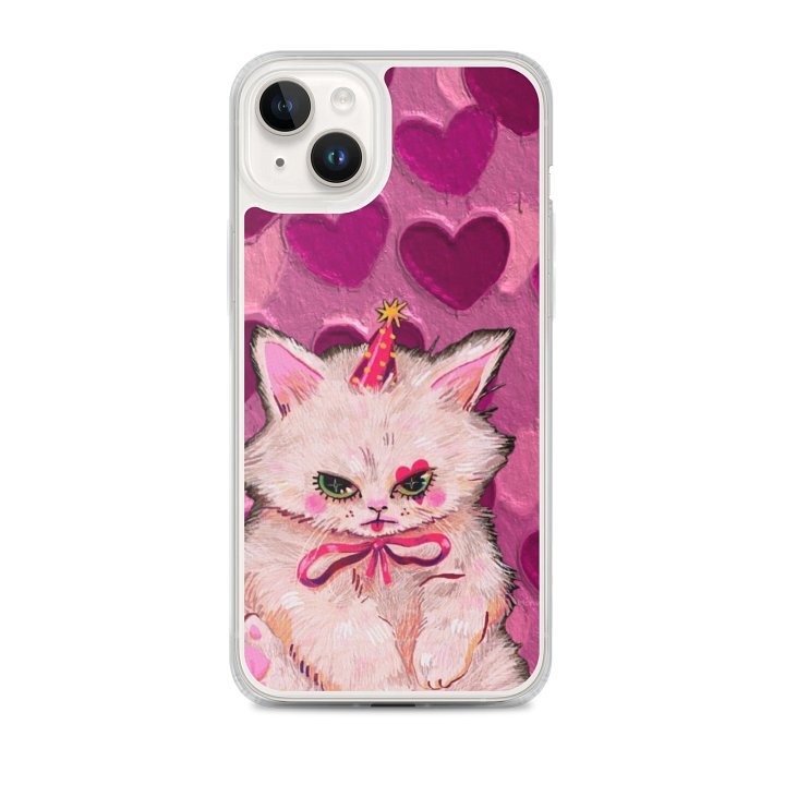 Cute Grumpy Party Cat iPhone® MagSafe® Clear Case product image (1)