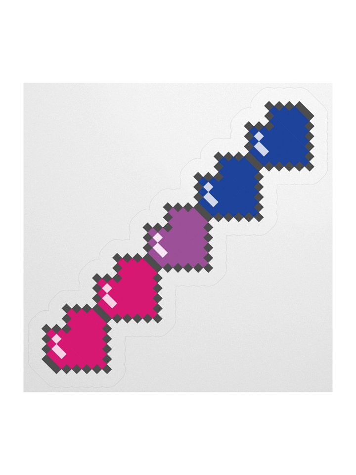 Bisexual Pixel Hearts Sticker product image (3)
