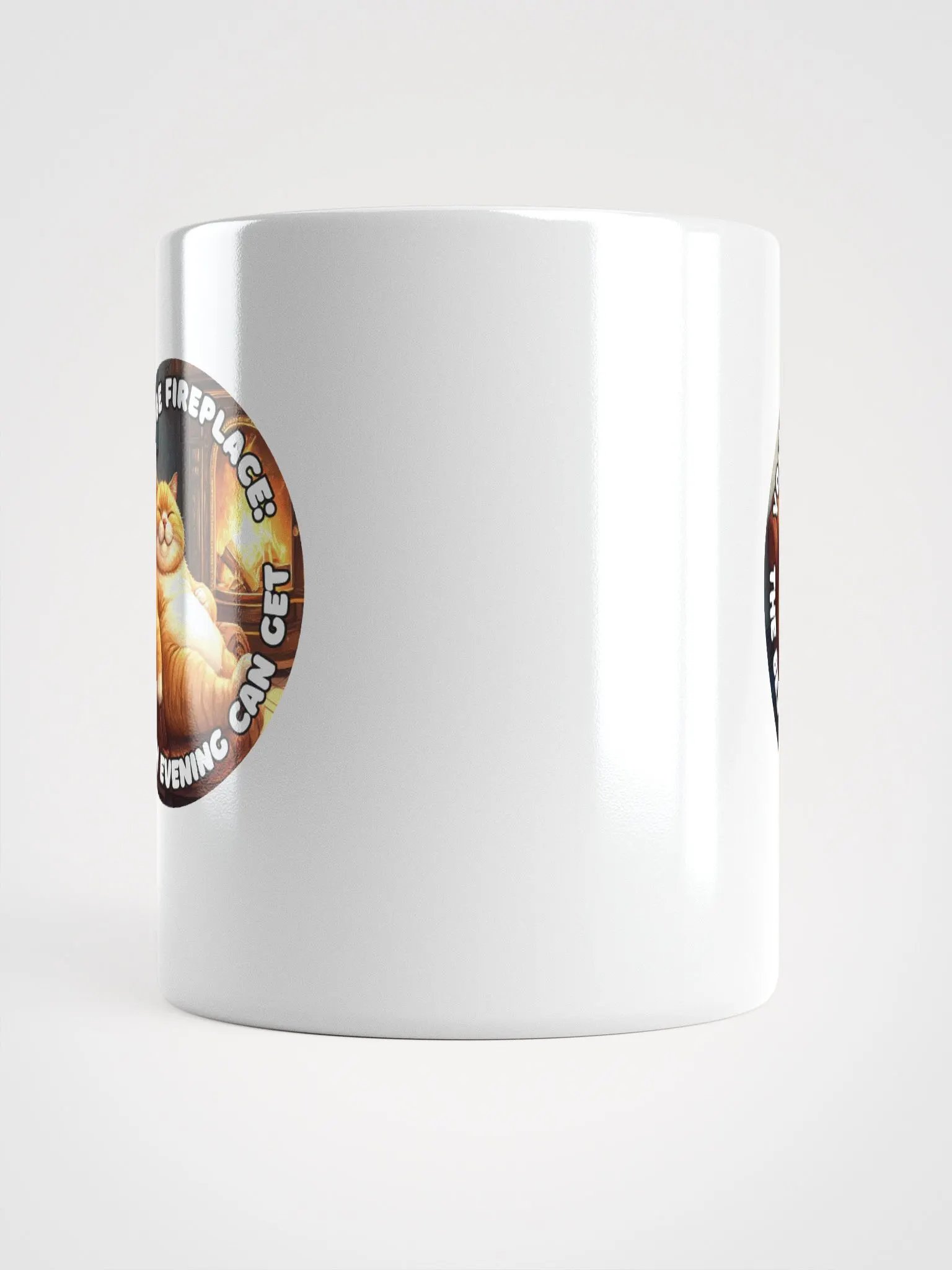 Cozy Cat - YouTube Fireplace: The Best an Evening Can Get | White Glossy Mug product image (14)