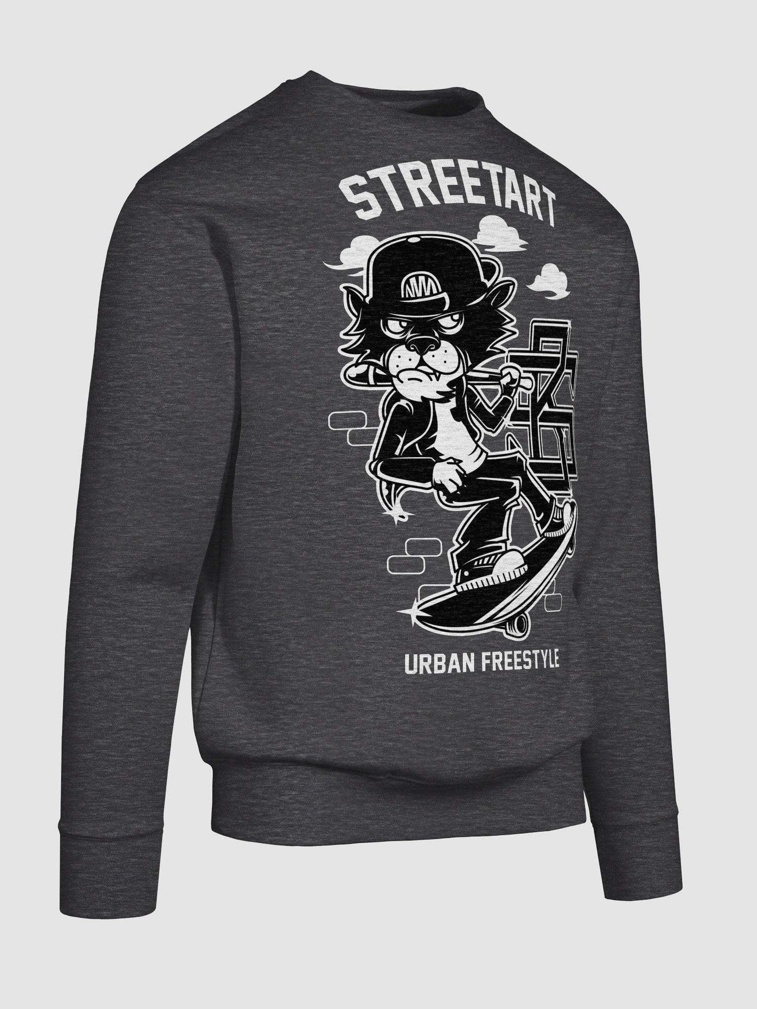 Cool Cat Skateboarder Sweatshirt product image (6)