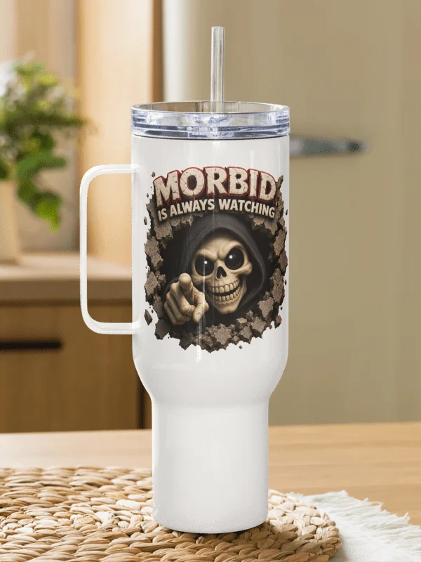 ''Morbid is Always Watching 2.0" Travel Mug with a Handle product image (5)