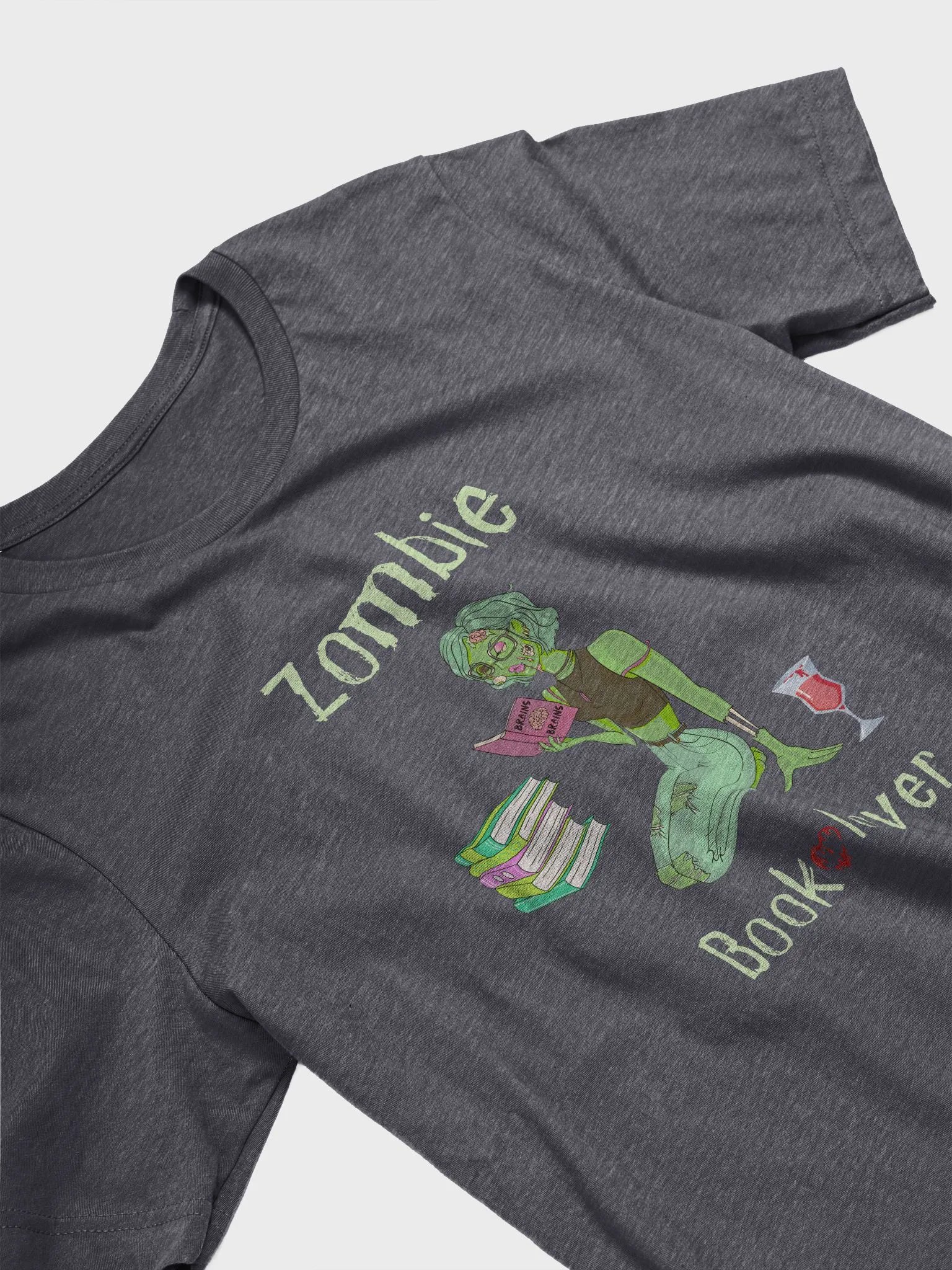 Zombie Book Lover - Navy Heather T-shirt product image (3)
