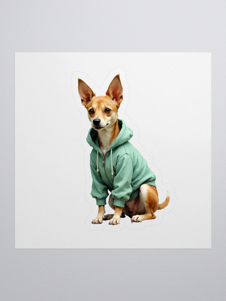 Potcake in Green Hoodie Sticker product image (1)