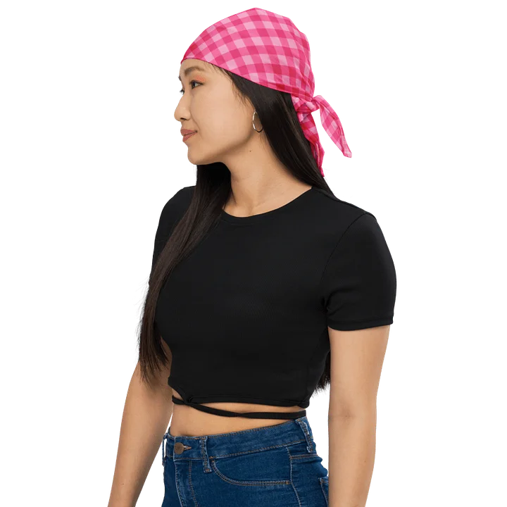 Bright Pink Checkered Plaid Bandana product image (1)