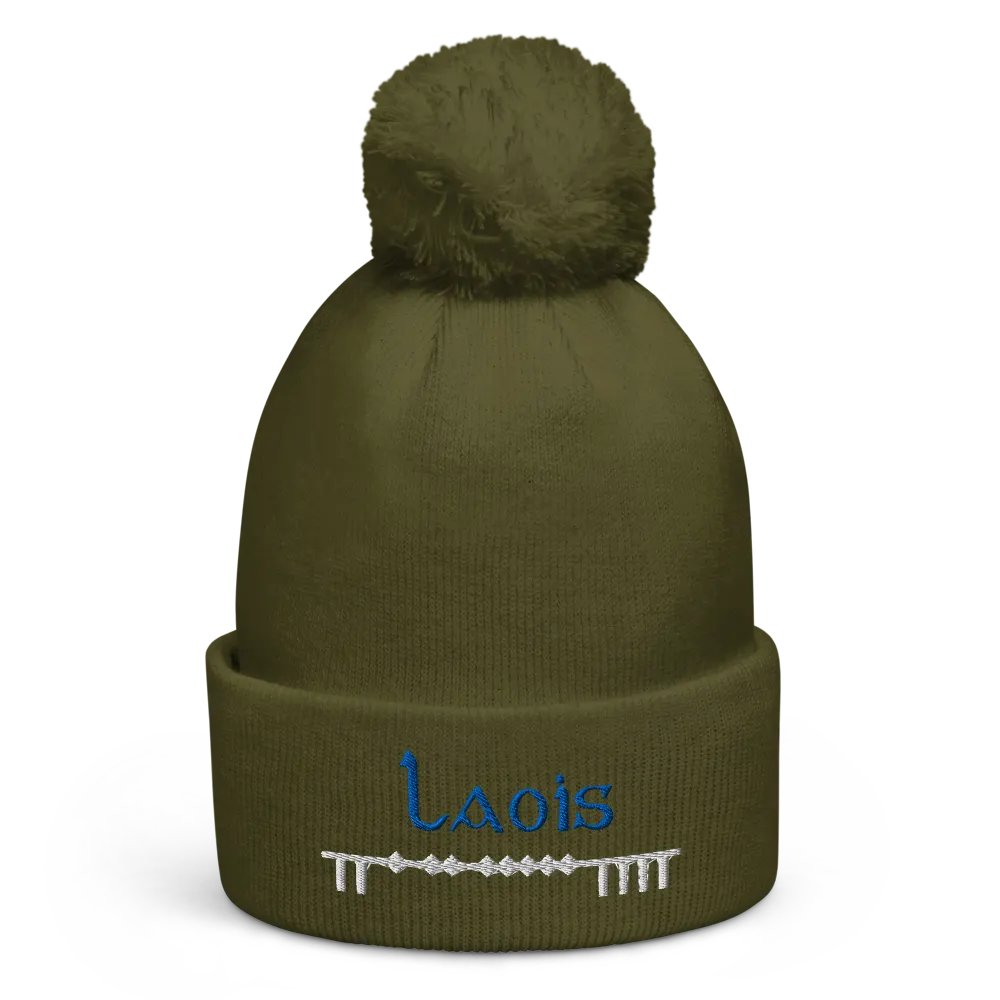Laois Scholastic style Ogham embroidered Pom-Pom Beanie product image (5)