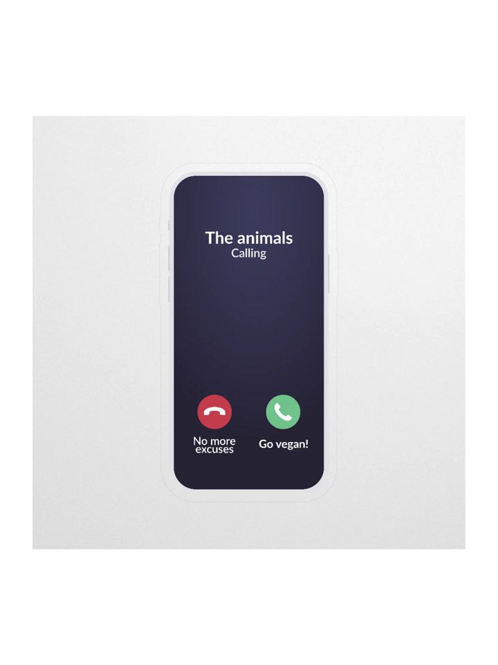 “The Animals Calling - Go Vegan” Fun Sticker product image (1)