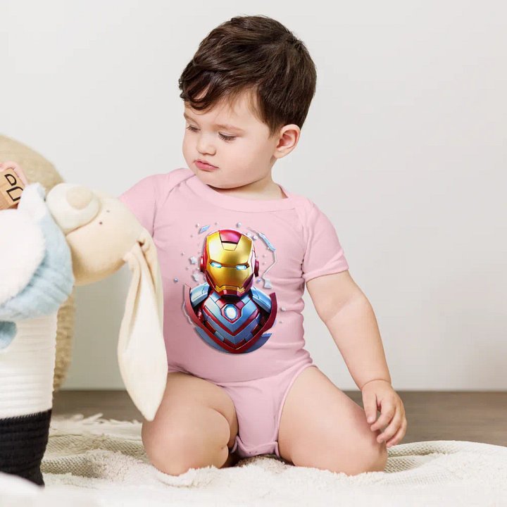 Baby Ironman Short Sleeve One Piece product image (1)