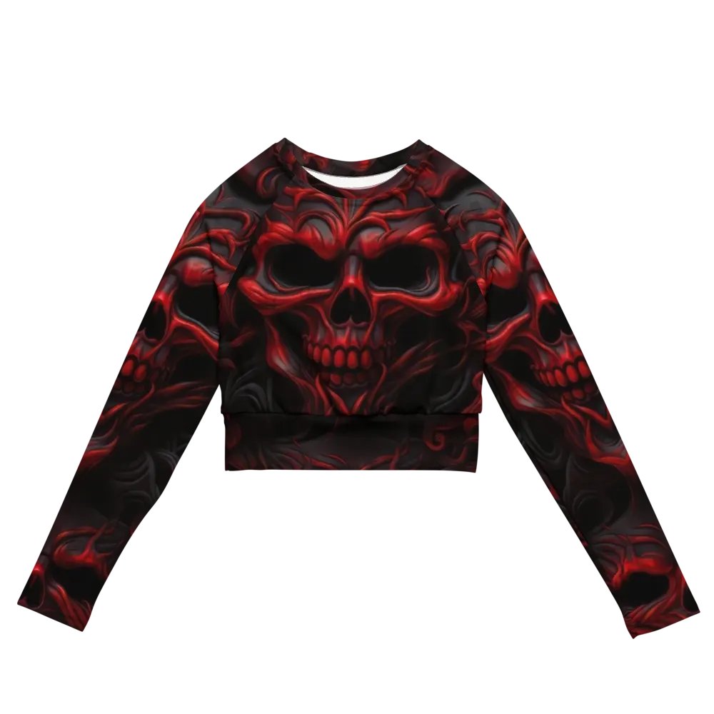 Eternal Red Skulls Recycled Crop Top product image (2)