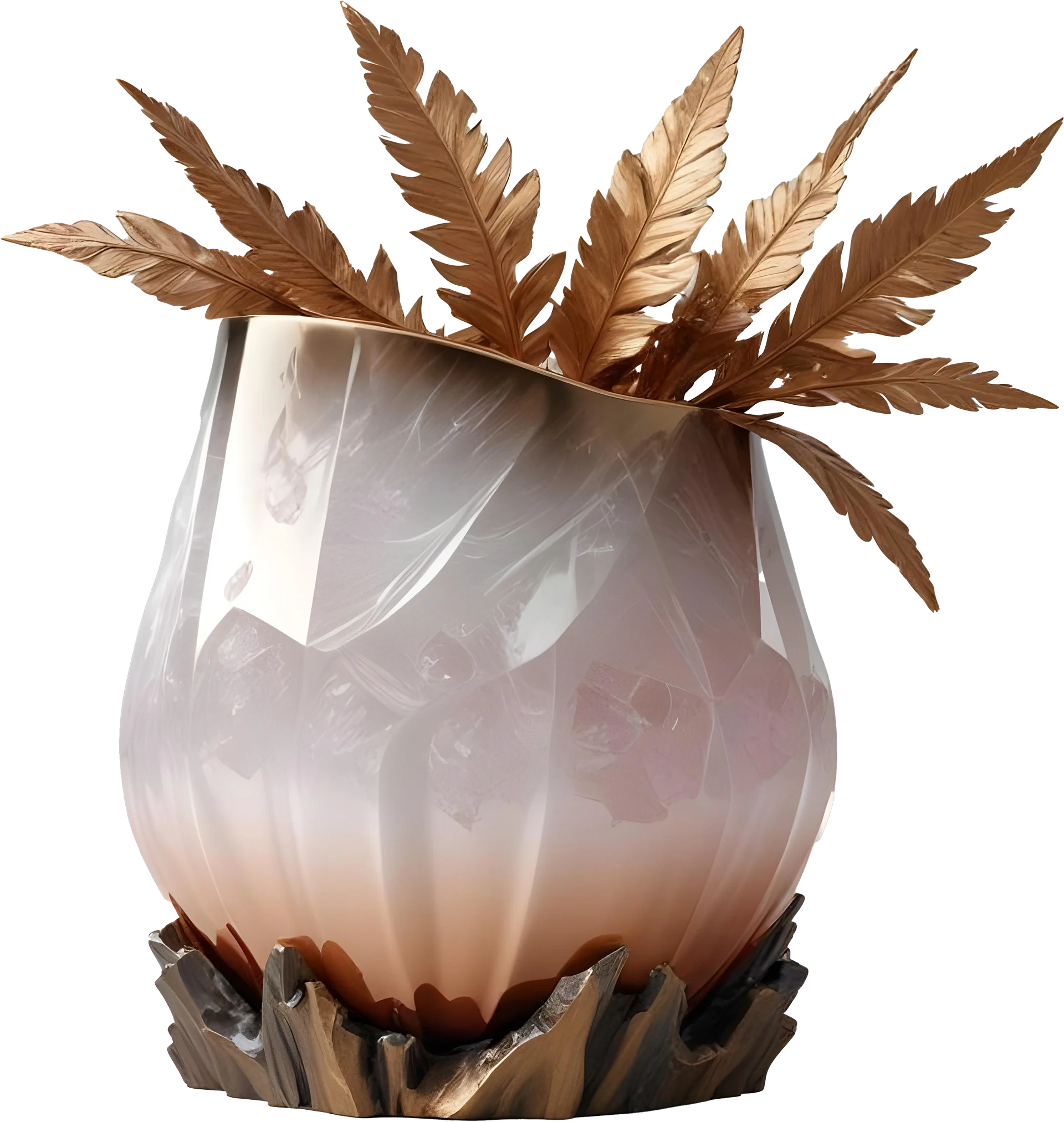 Romantic Elegance – Crystal Rose Vase PNG product image (1)
