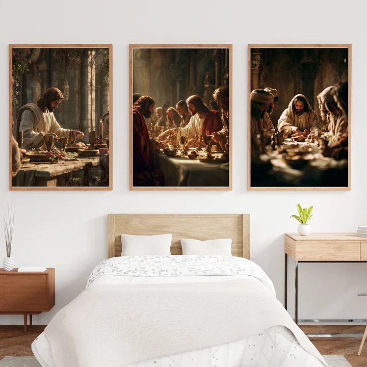Last Supper Wall art Set| Modern Jesus Artwork |Digital Download | Christian Home Decor product image (2)