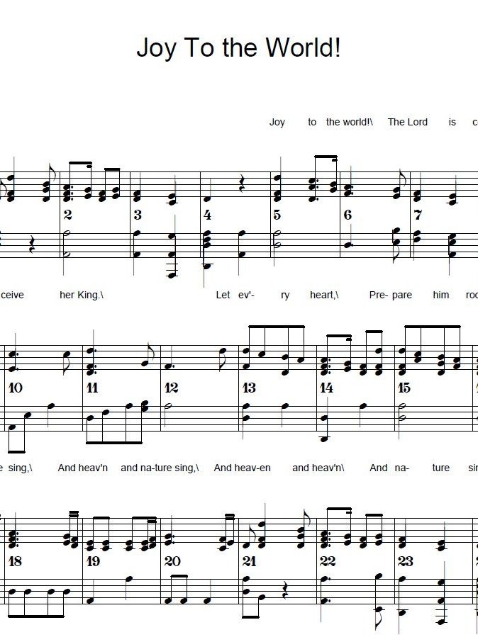 Joy To the World! - Christmas - Piano sheet music product image (1)