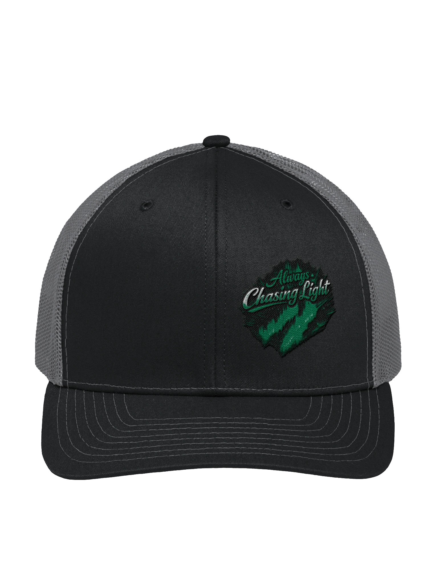 trucker hat with 'Always Chasing Light' product image (1)