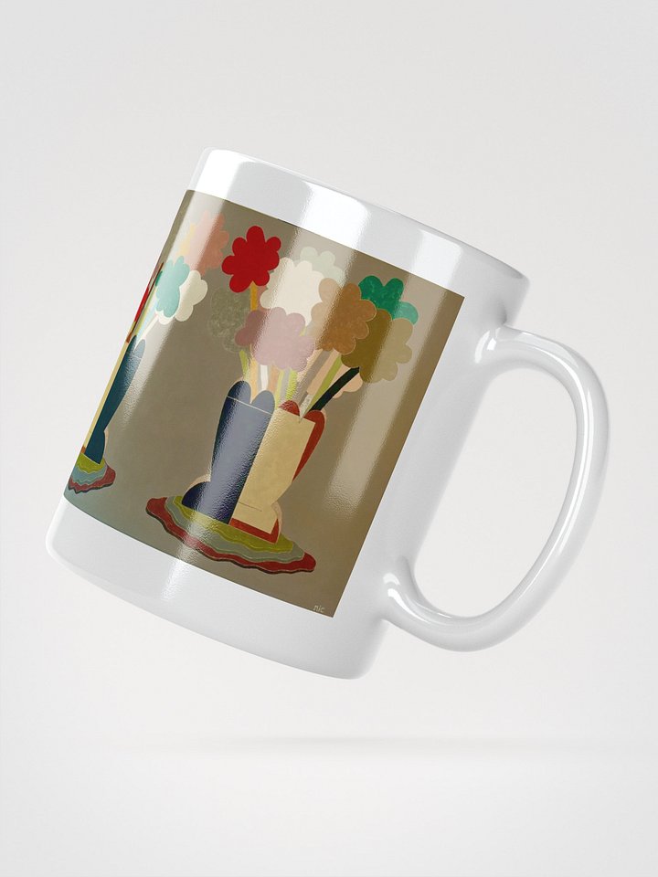Two Flowers on White Glossy Mug product image (2)