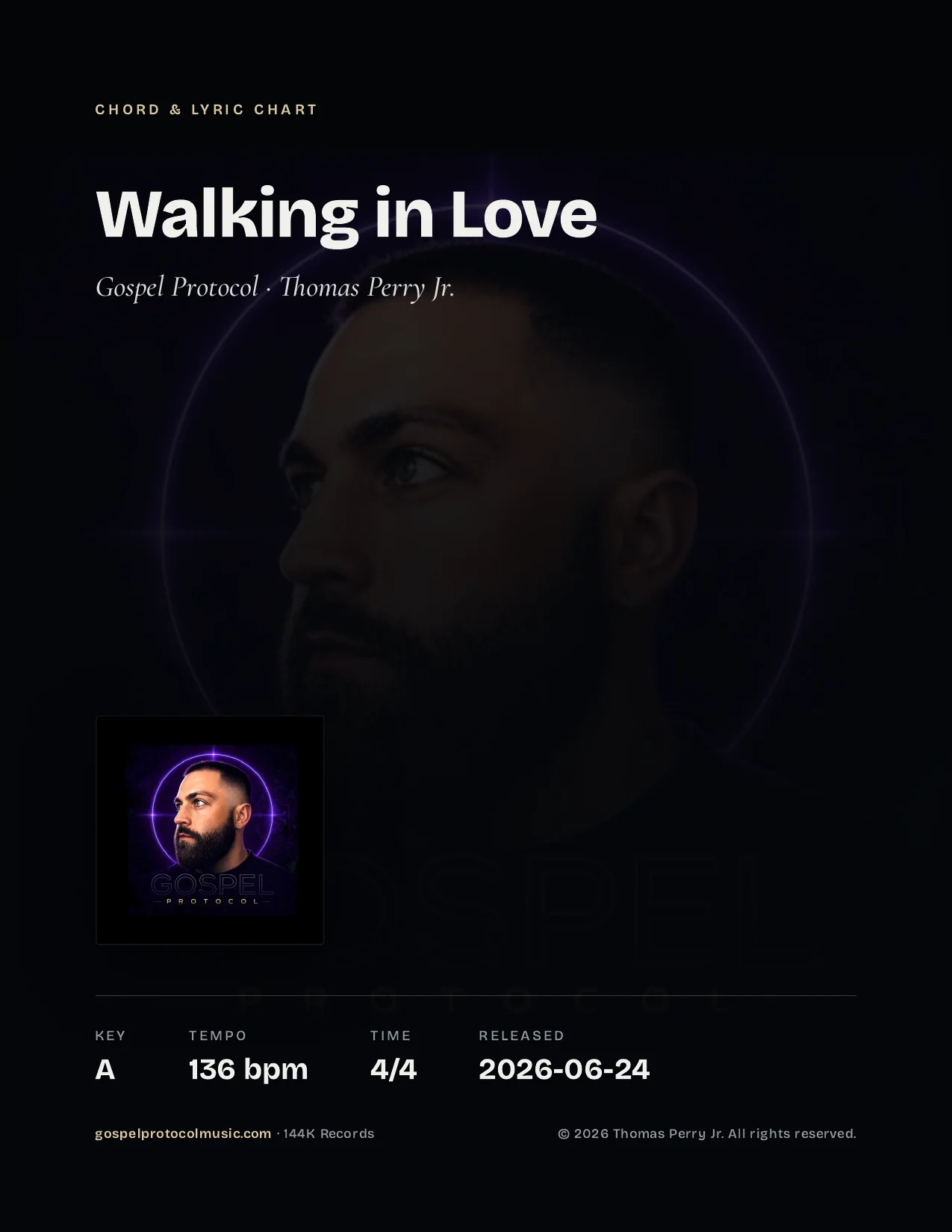 Walking in Love — Chord & Lyric Chart product image (1)