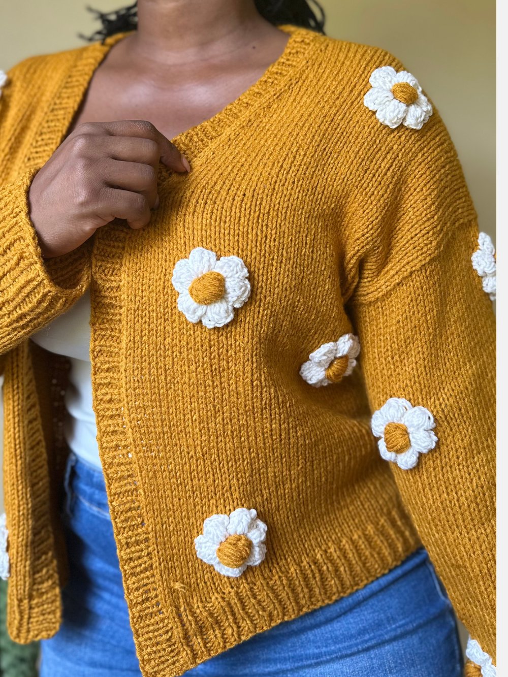 Flower Puff Knitting Cardigan Pattern product image (4)