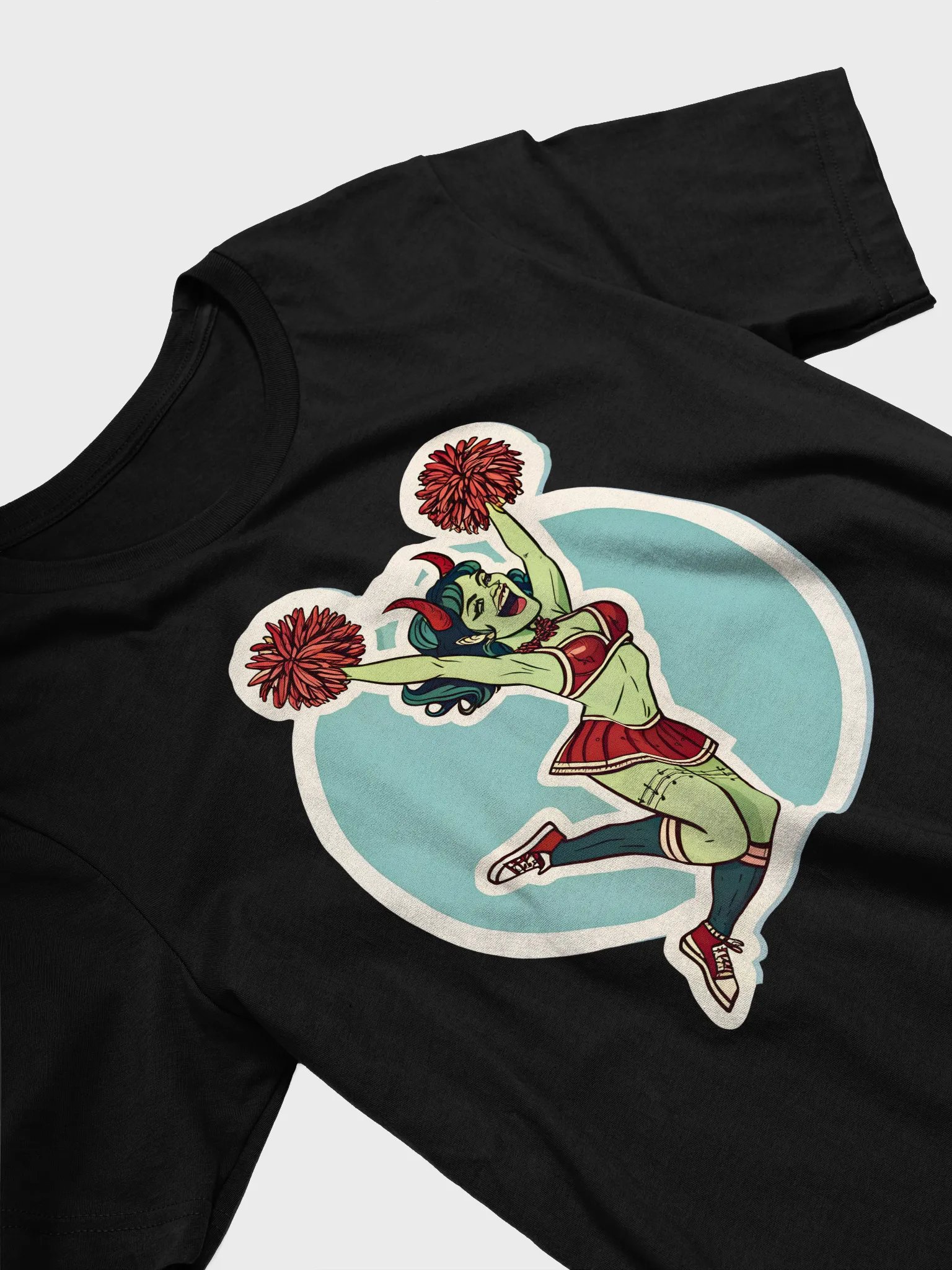 Zombie Pinup girl Satanic Cheerleader T-Shirt product image (21)