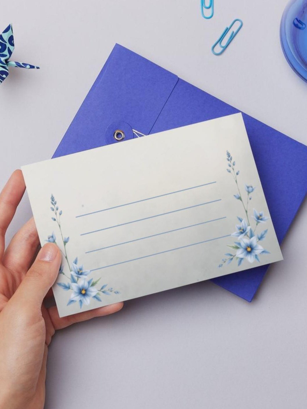 Blue Floral Christian Stationery Set (7 Designs) product image (10)