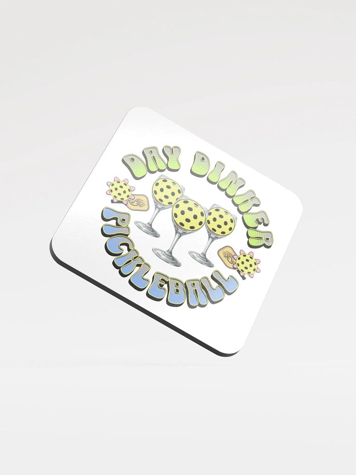 Day Drinker Pickleball Glossed Cork Coaster product image (2)