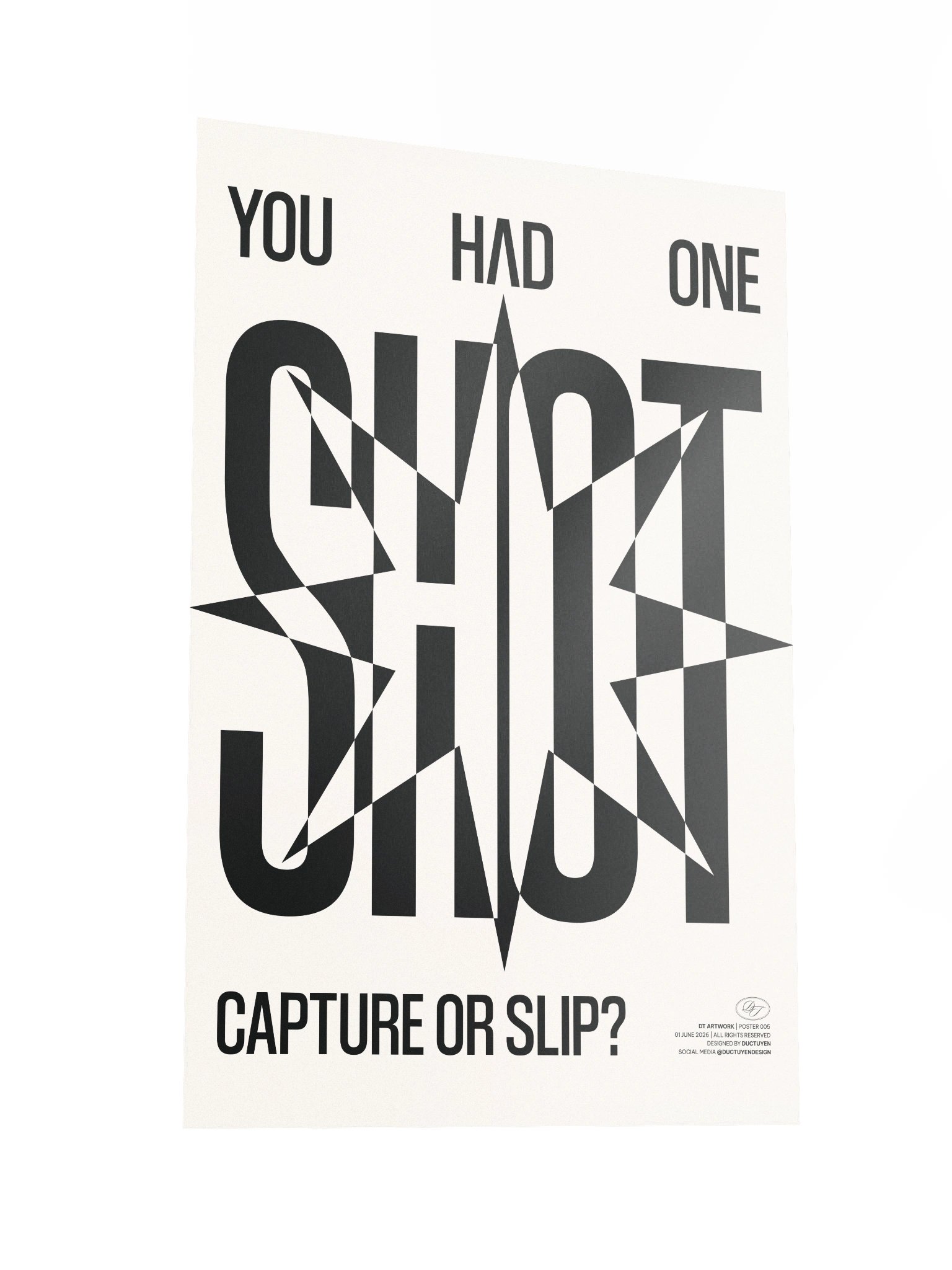 "ONE SHOT" Typography Print Poster (Unframe) product image (4)