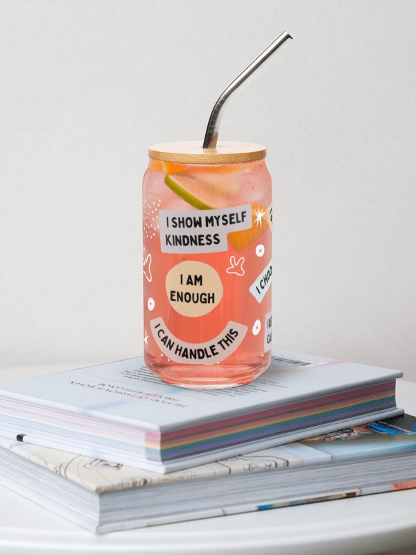 Mindful Affirmations Can-Shaped Glass – 16oz product image (5)