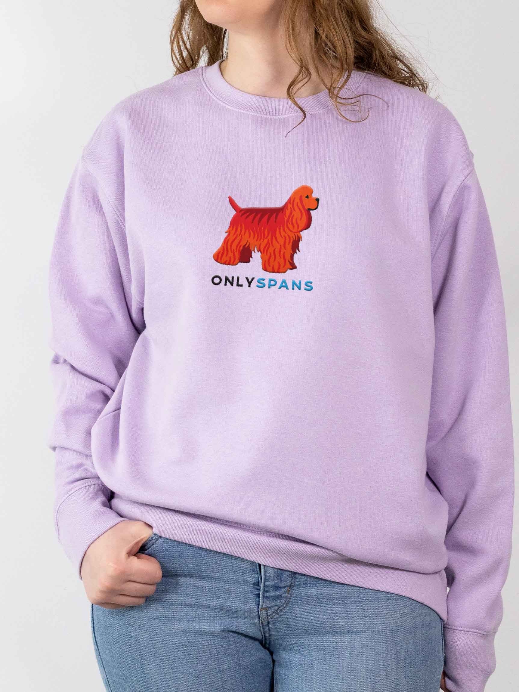 Only Spans Sweatshirt (Embroidered) of an American Cocker Spaniel(Red) product image (2)