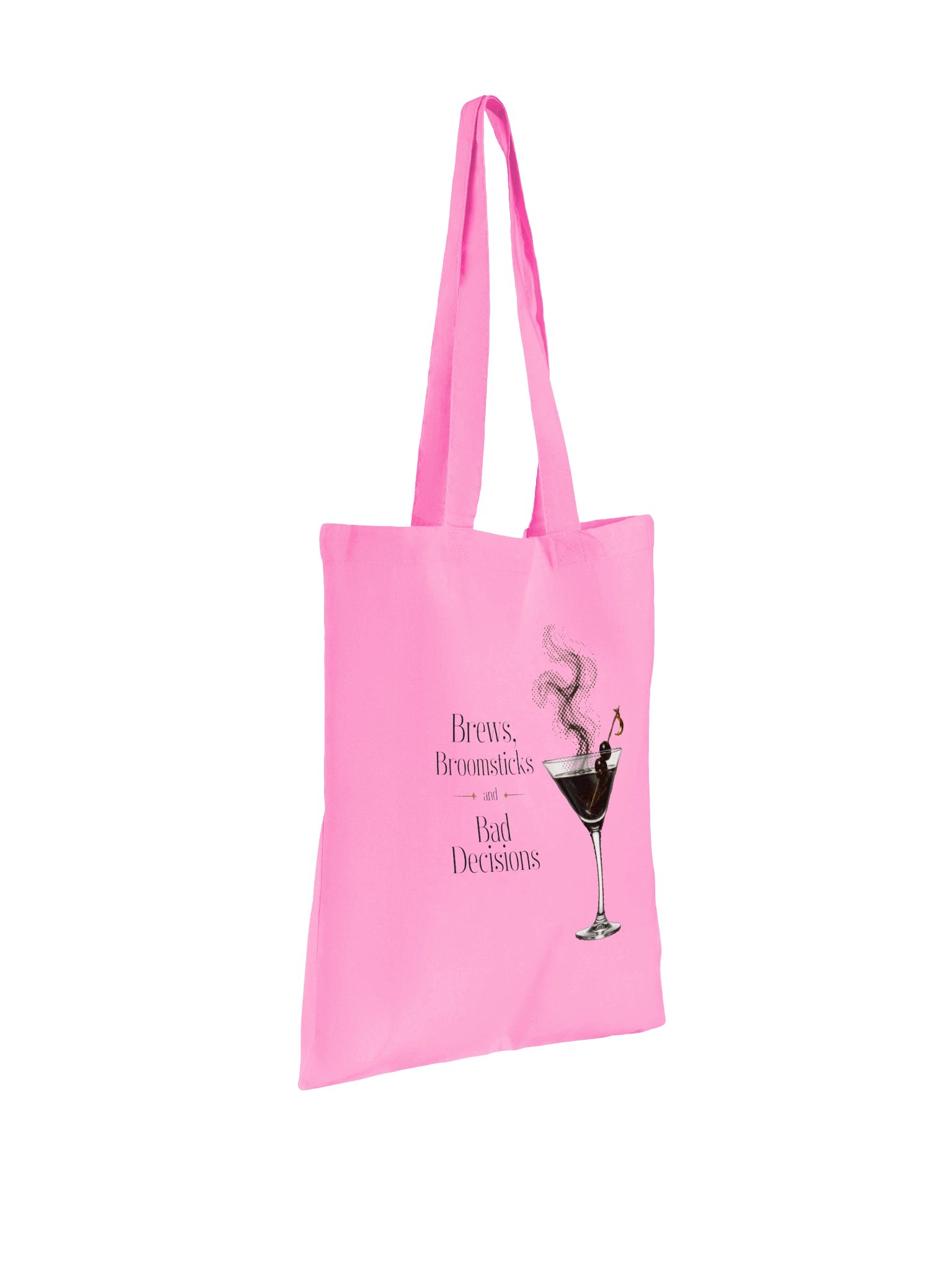 Brews, Broomsticks & Bad Decisions Tote in Pink product image (3)