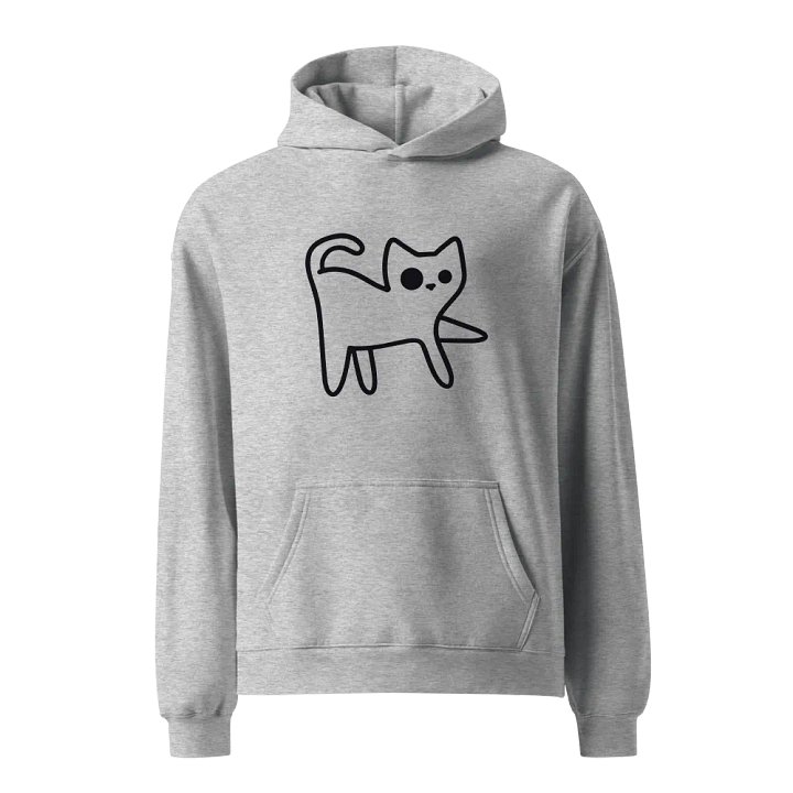 Minimalist Feline Line Drawing Hoodie product image (2)