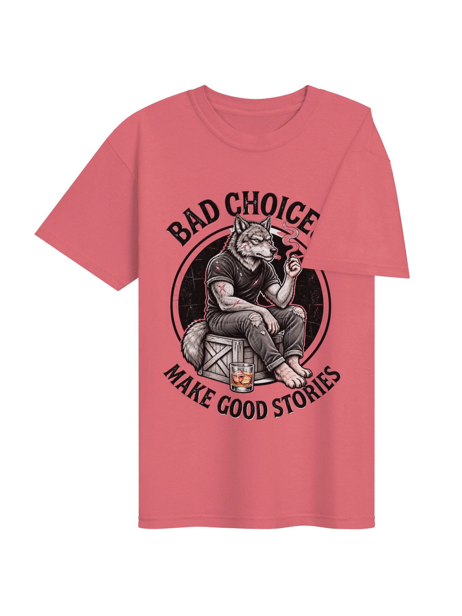 Bad Choices Make Good Stories Wolf T-Shirt product image (238)
