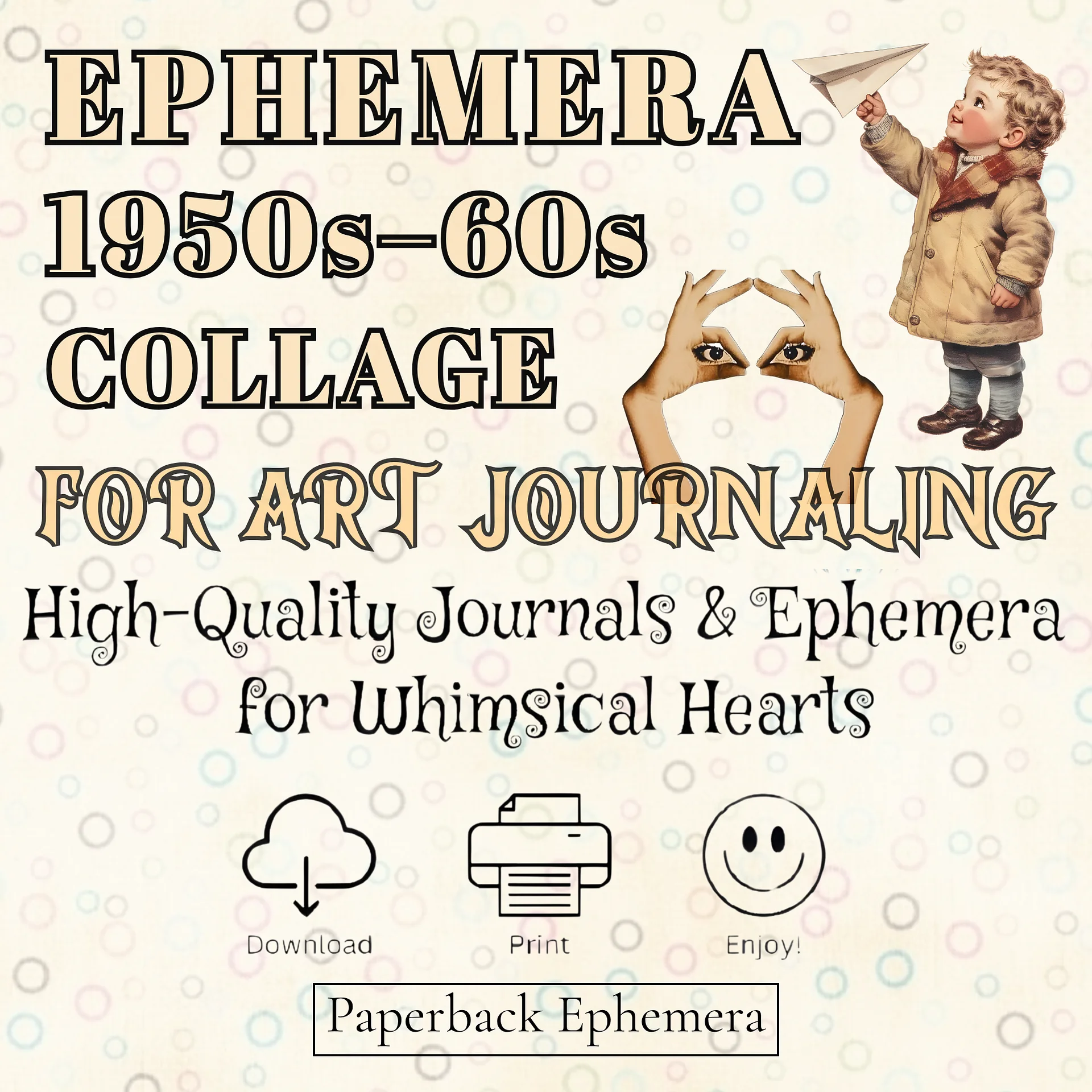 Retro Collage Ephemera Printable – 15 Vintage 1950s & 1960s Pages for Junk Journals, Scrapbooking and Mixed Media | Digital Download product image (6)