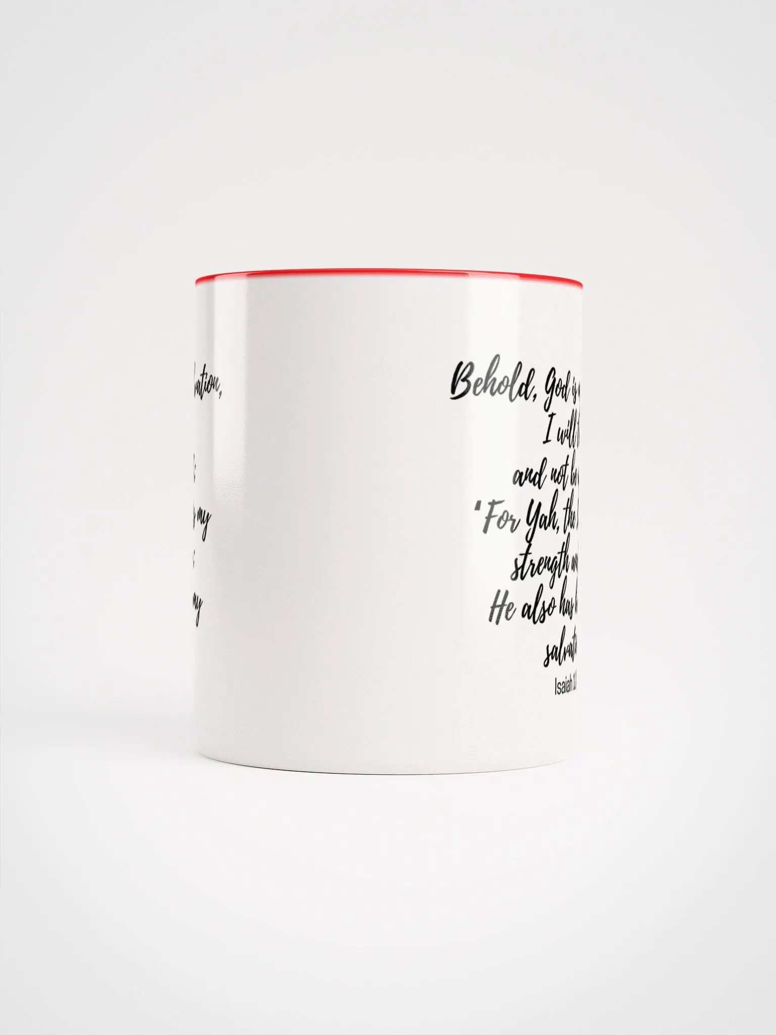 Behold, God Is My Salvation, I Will Trust And Not Be Afraid; For Yah Isaiah 12:2 Two-Tone Mug 11/15oz product image (5)