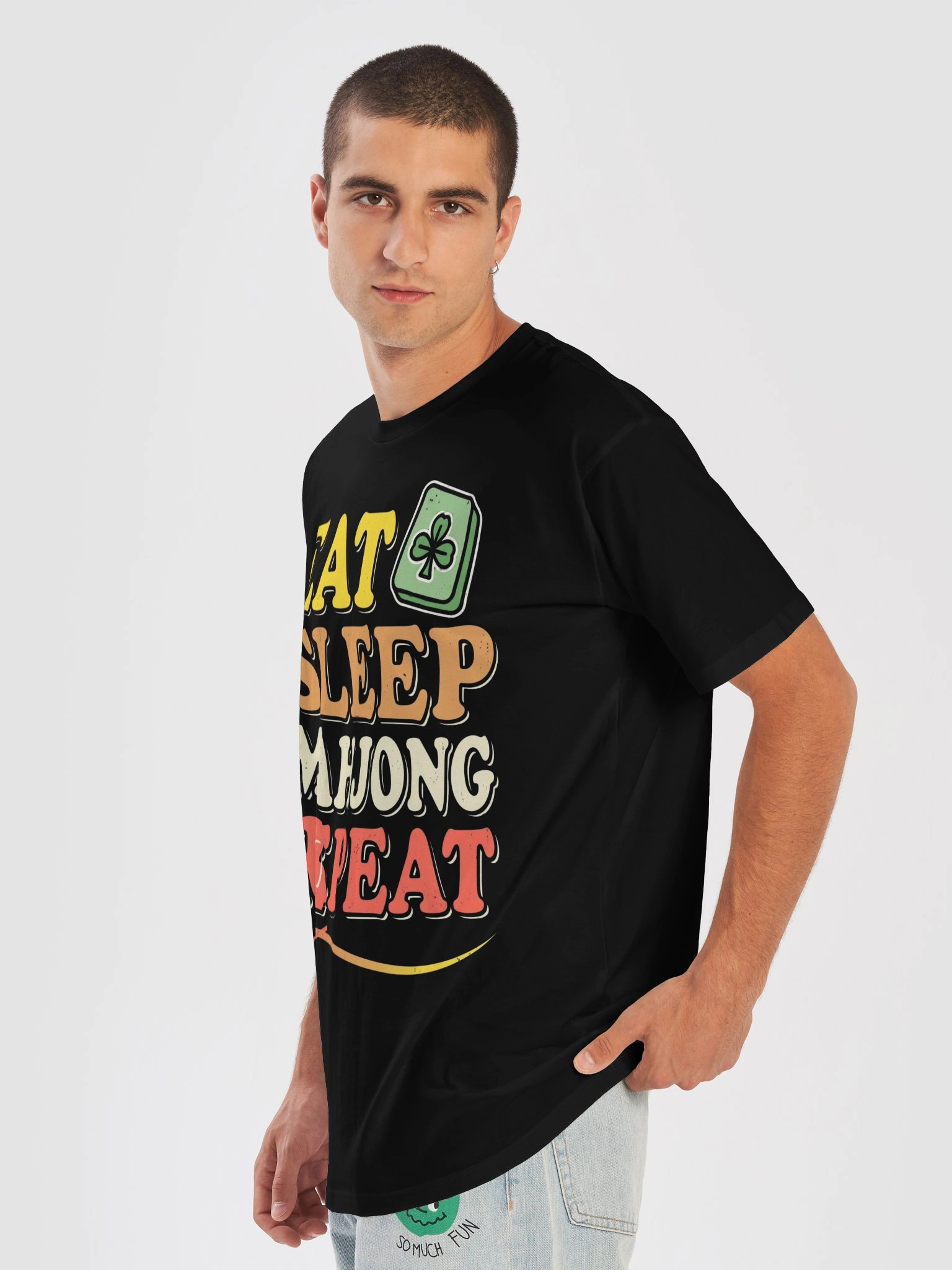 Mens Eat Sleep Mahjong Repeat Tile Game Players Performance T-Shirt product image (39)