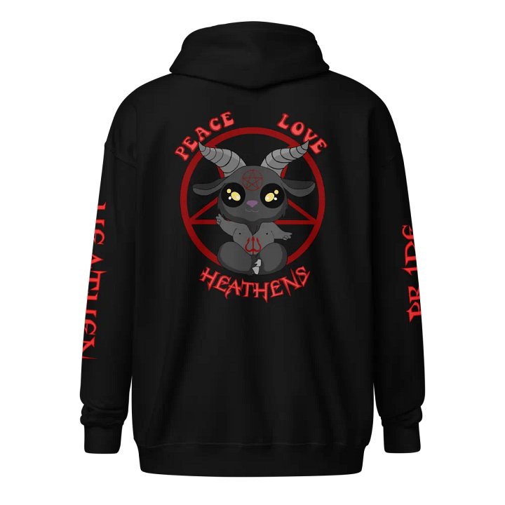 Heathen Zip Up Hoodie - Red product image (1)