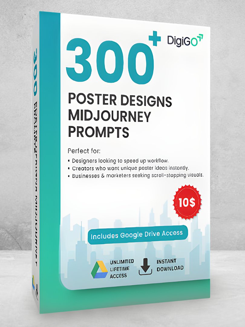 300 Poster Designs MidJourney Prompts Pack product image (1)