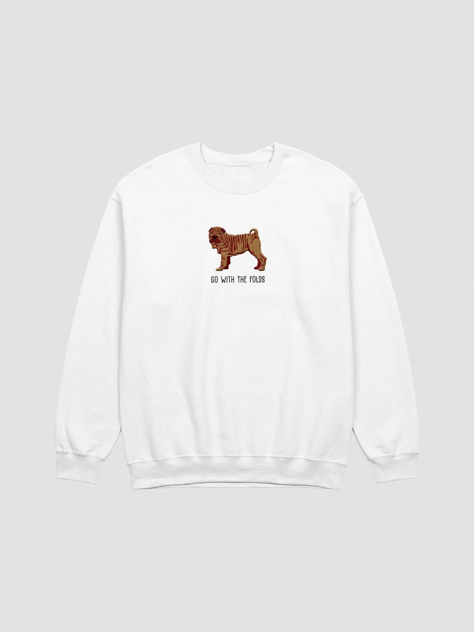 Go with the Folds Sweatshirt (Embroidered) of a Chinese Shar-Pei(Tan) product image (4)