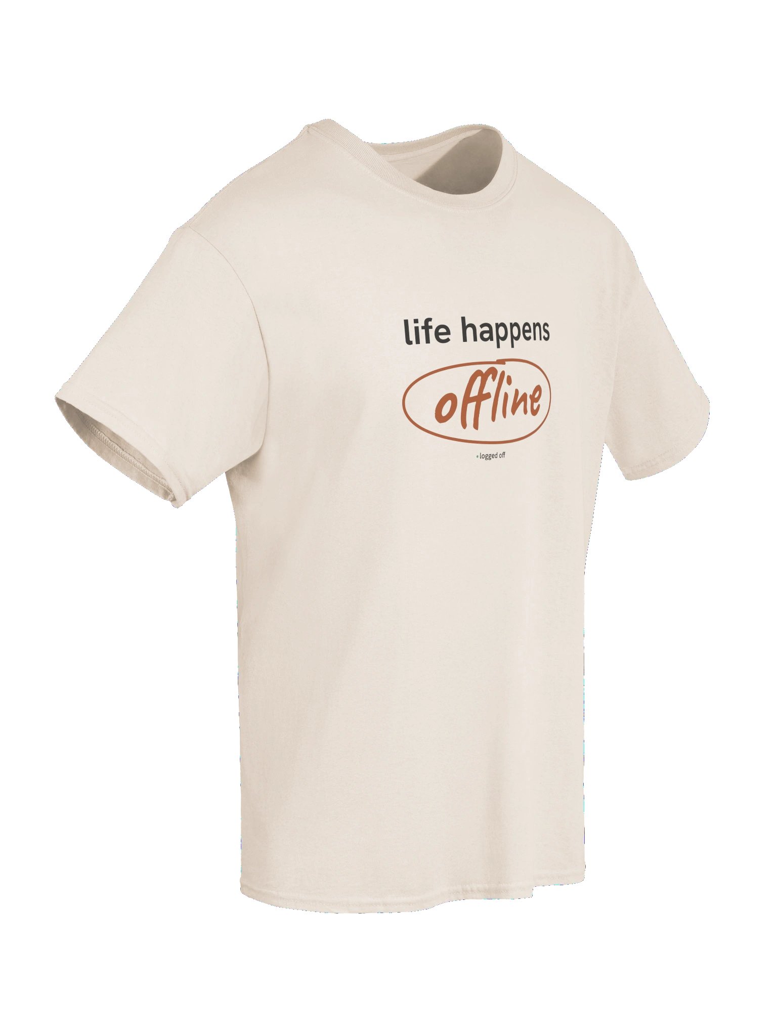handwritten life happens offline shirt product image (6)