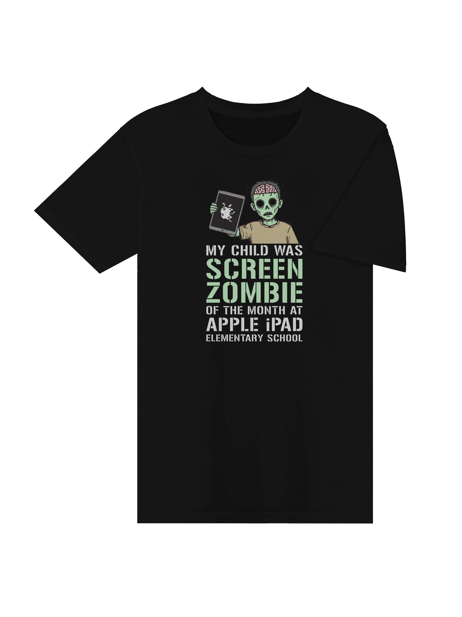 iPad Screen Zombie Black T-Shirt product image (4)