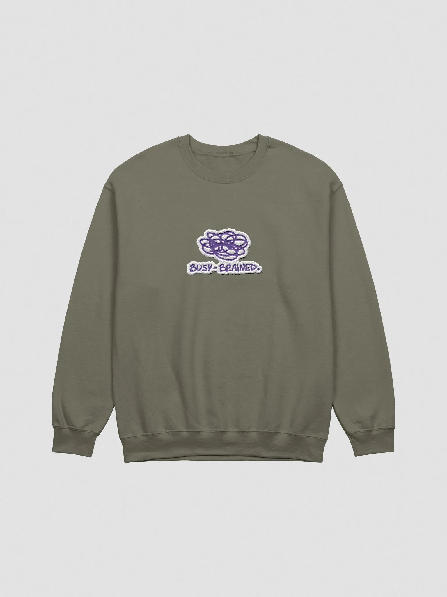 BUSY-BRAINED. (lg. purple bubble design) embroidered crewneck product image (19)