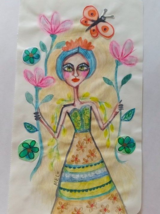 FRIDA KAHLO & Butterfly PAINTING product image (1)