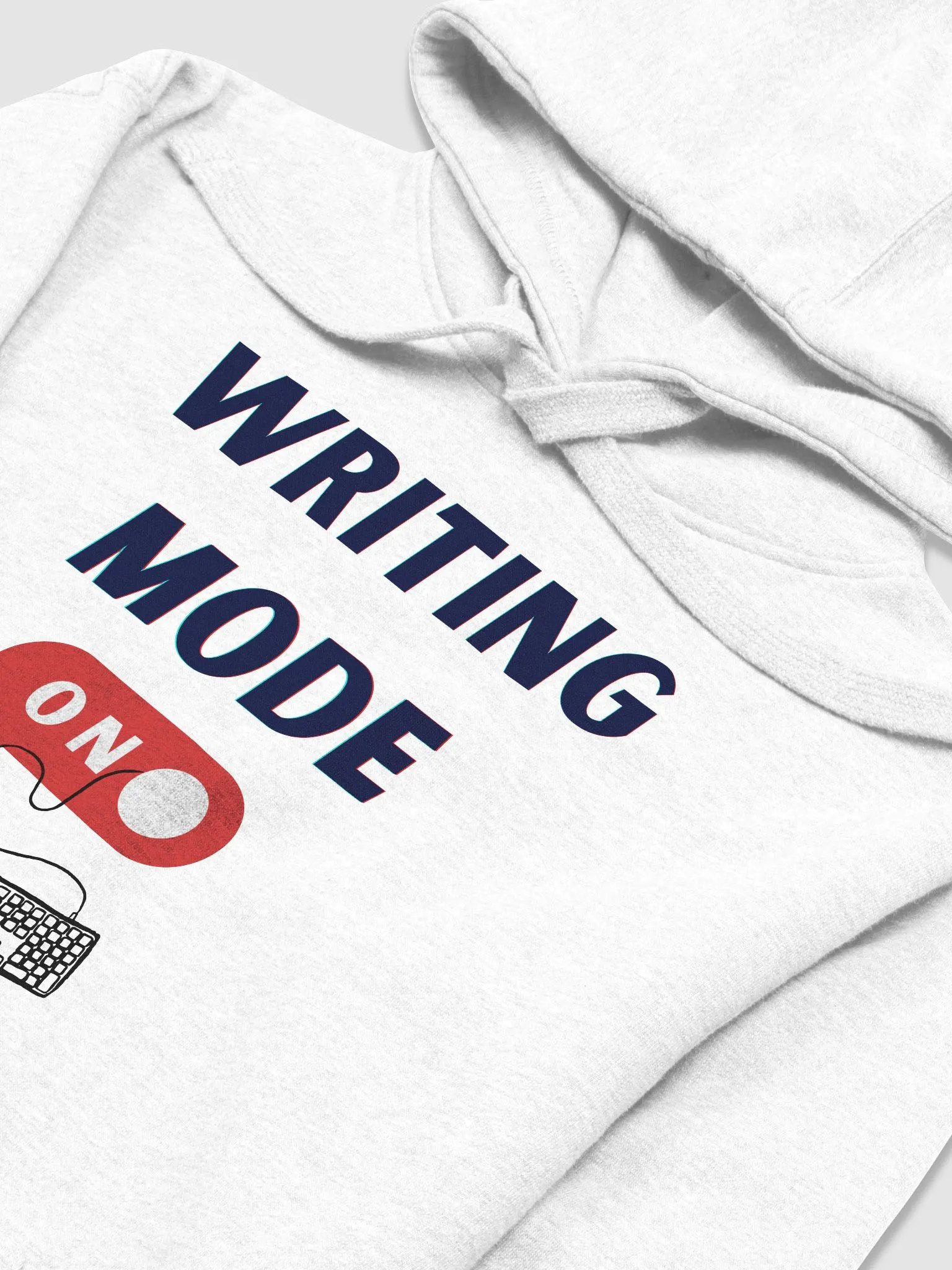 Writing Mode on - White Unisex Hoodie product image (3)
